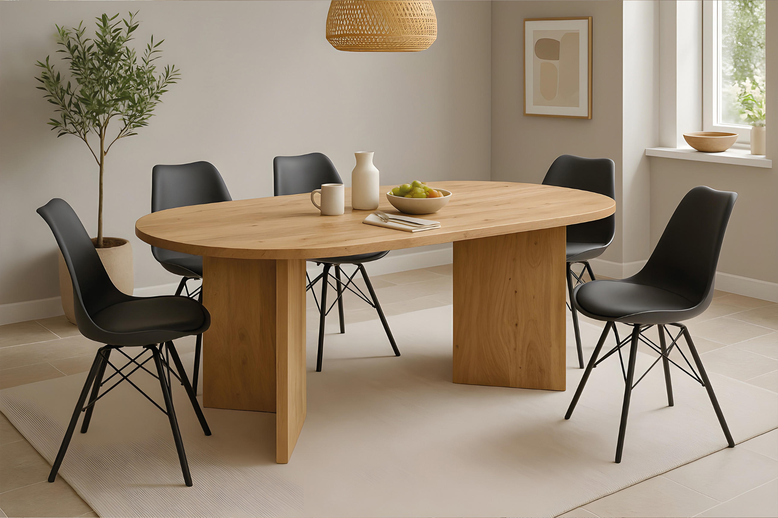 Thumbnail - SAM Esstisch, Beige, Holz, Echtholz,Akazie, 204x77x90 cm, Esszimmer, Tische, Esstische