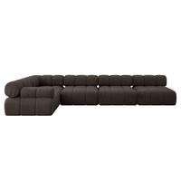 ECKSOFA modulares Sofa Mende-L3 - 380x190x70 cm Braun Velours - Braun, Holzwerkstoff/Textil (380/190cm) - ALTDECOR