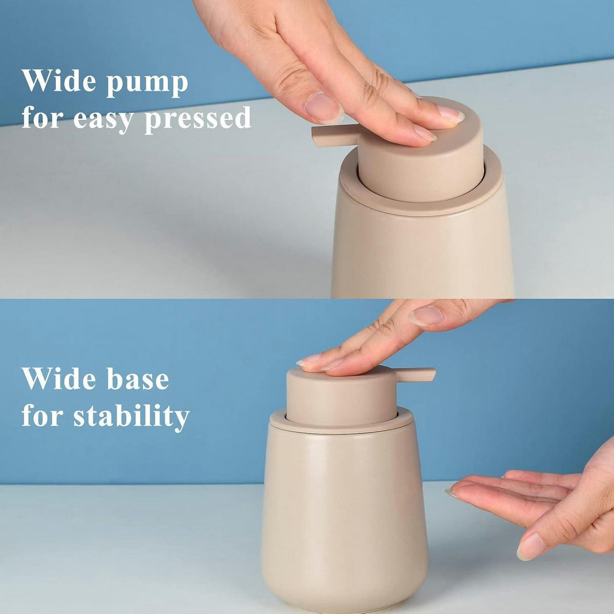 SEIFENSPENDER Keramik Khaki 350ml - Olivgrün, Keramik (9/12/9cm)