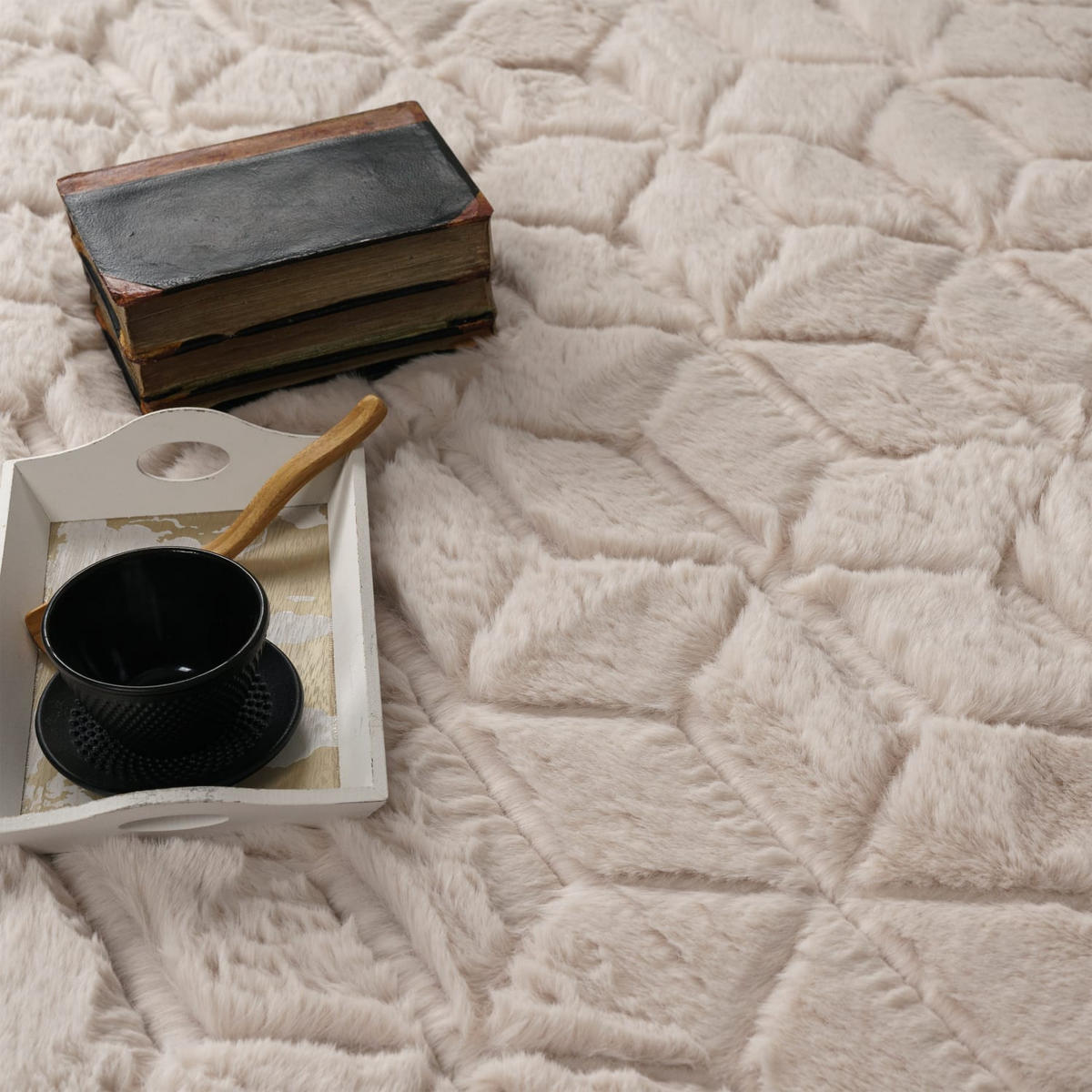 HOCHFLORTEPPICH Skandinavisch Beige 120 x 160 cm - Beige, Kunststoff (120/160cm) - TT Home