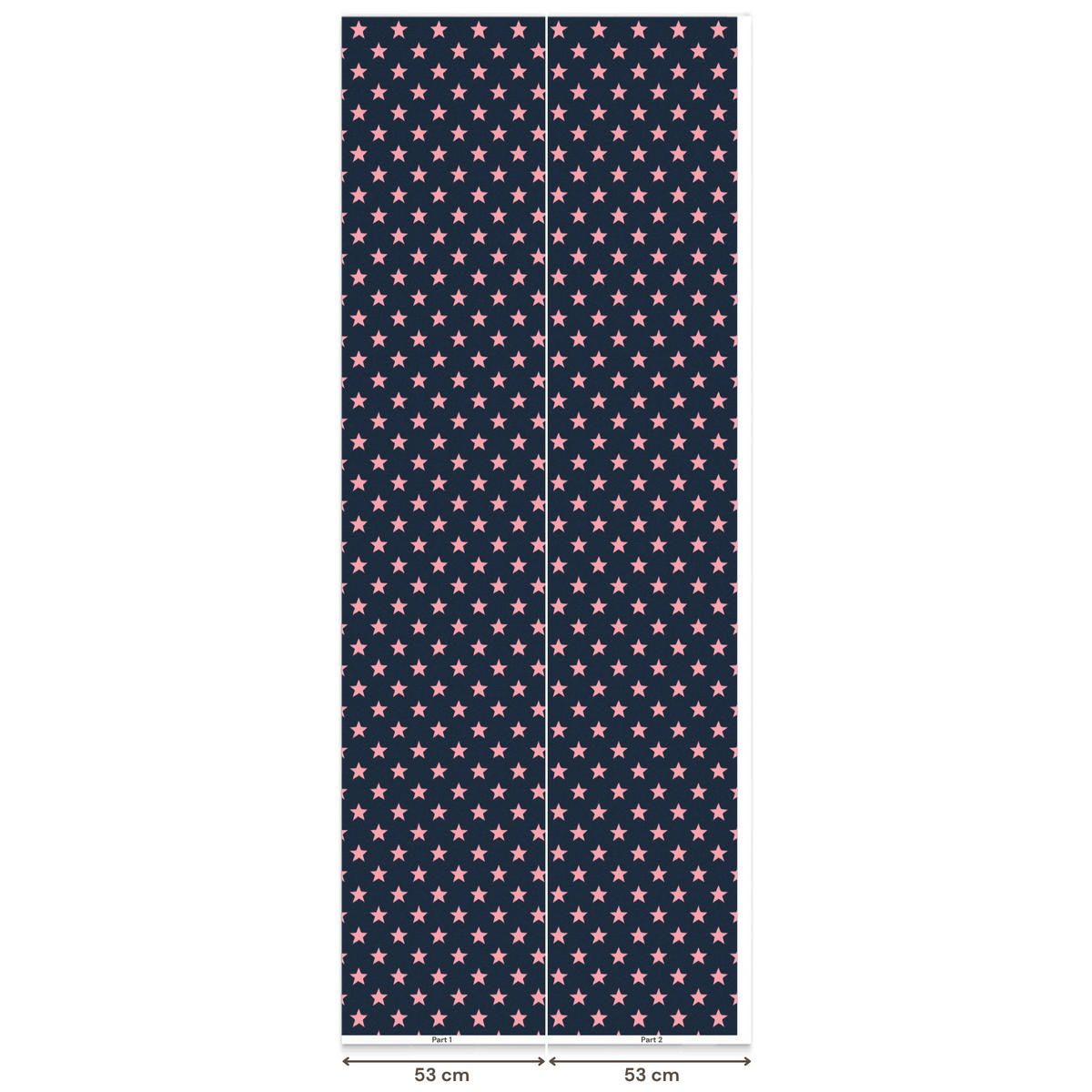 KINDERTAPETE - Muster - Sterne - Rosa - 100x240 cm - Anthrazit, Papier (100/240cm) - OnlyWow