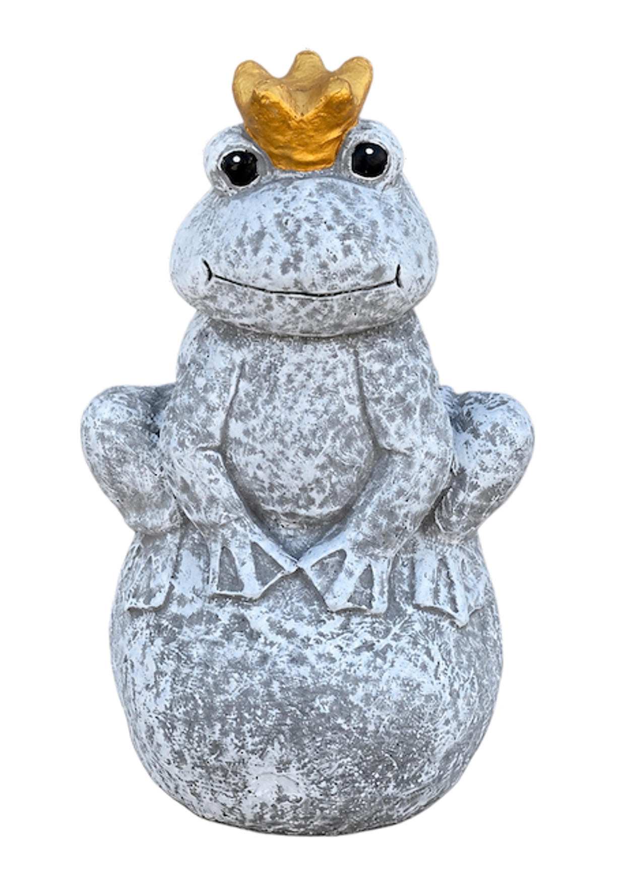 STEINFIGUR Froschkönig auf Kugel aus Steinguss frostfest wetterfest - Grau, Stein (24/41/20cm) - stoneandstyle