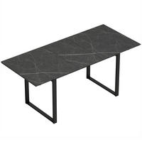 AUSZIEHBARER Esstisch MDF Schwarz - Schwarz, Holzwerkstoff (180/80/75cm) - HOMCOM