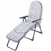 GARTENLIEGESTUHL 184 x 110 cm „Zigzag“ - Weiß/Grau, Metall (57/184cm) - KADAX