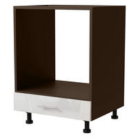 HERDUMBAUSCHRANK Essen D11K/60 Weiß Hochglanz / Lava Matt 60 / 50 / 82cm - Dunkelgrau/Weiß Hochglanz, Holz/Holzwerkstoff (60/82/50cm) - Feldmann-Wohnen