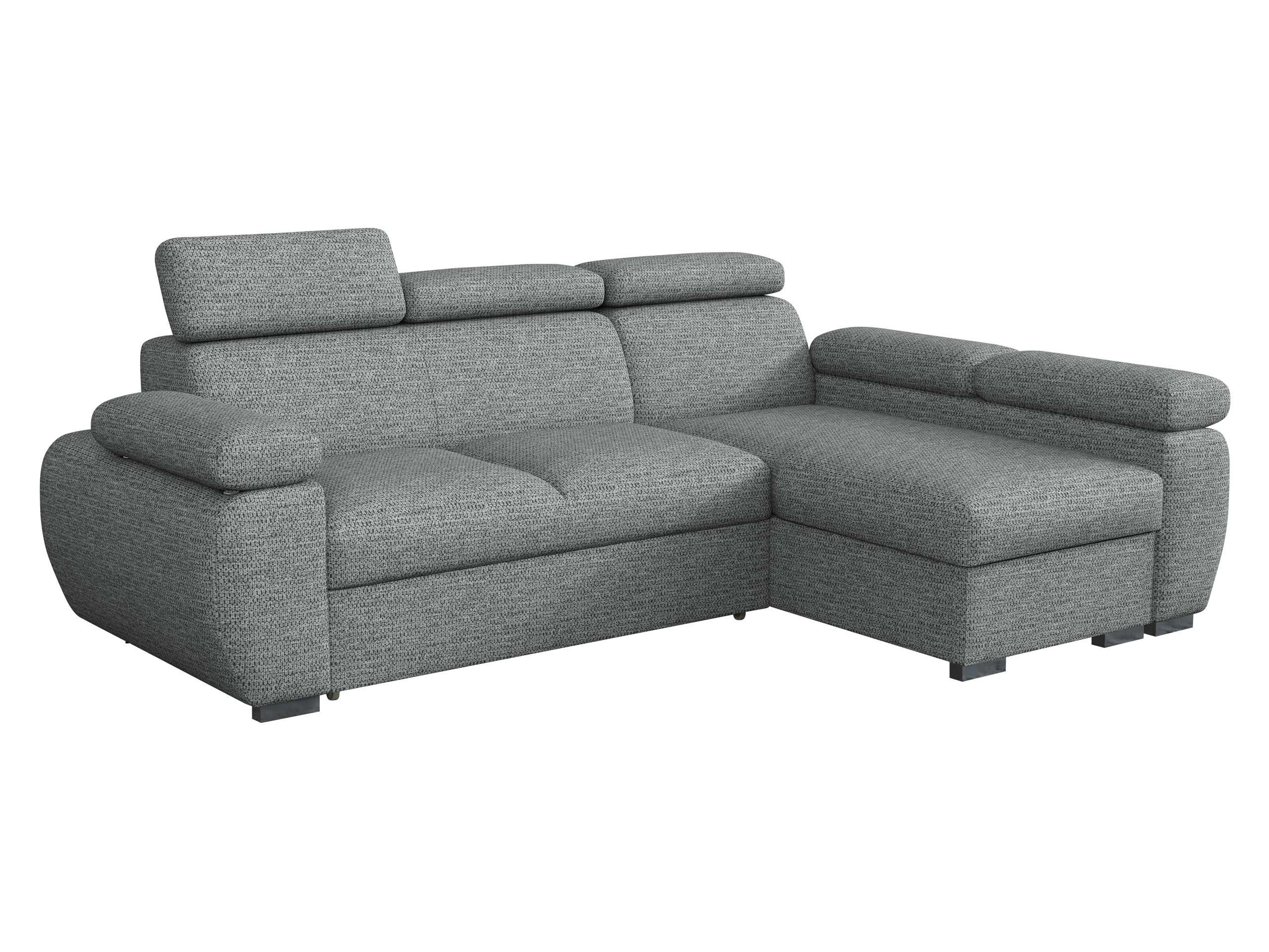 ECKSOFA Boston Mini, Seite: Rechts - 2R+LC - Chromfarben/Silberfarben, Holz/Textil (255/170cm) - MIRJAN24