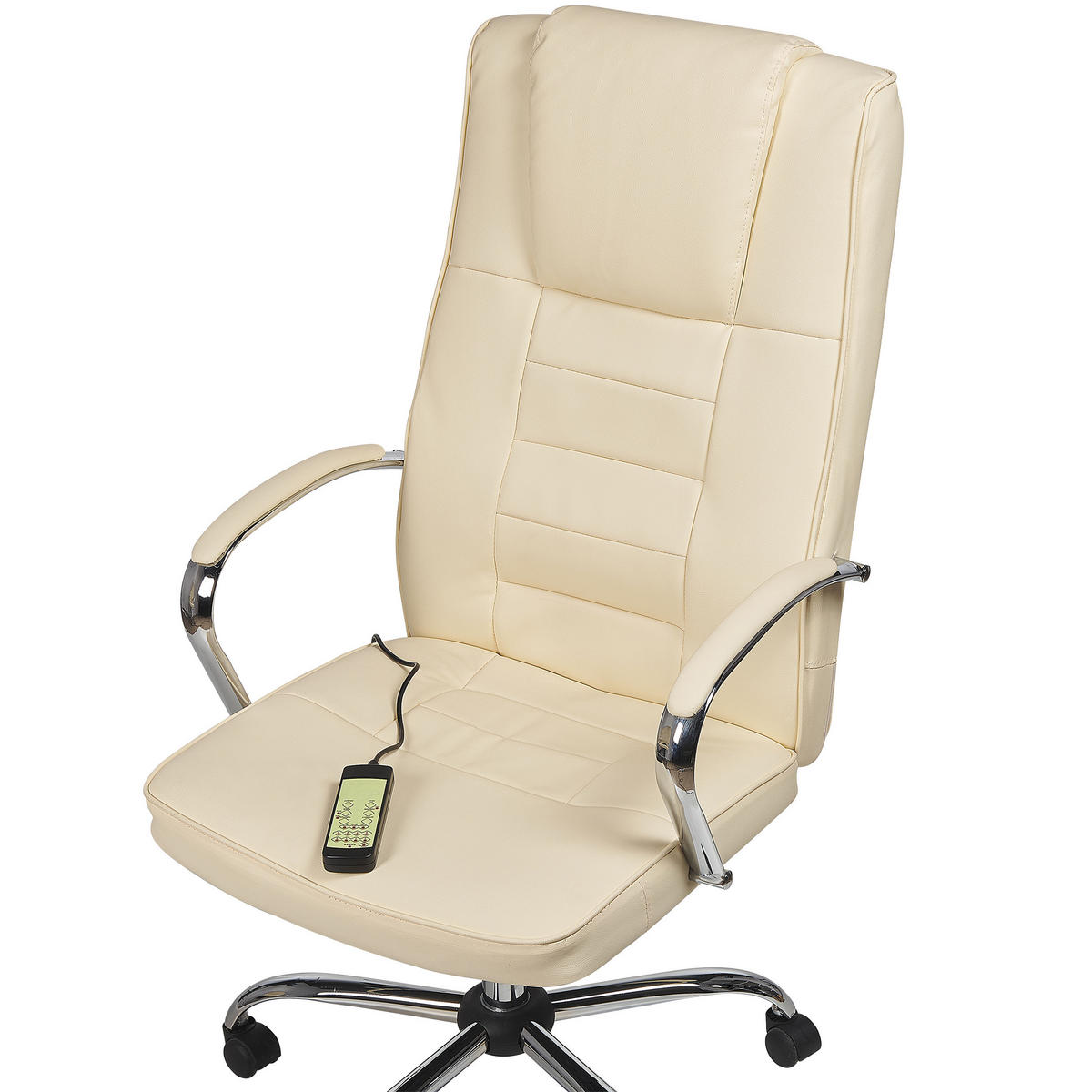 BÜROSTUHL Kunstleder Beige Grandeur - Beige, Textil/Metall (53/127/73cm) - Beliani