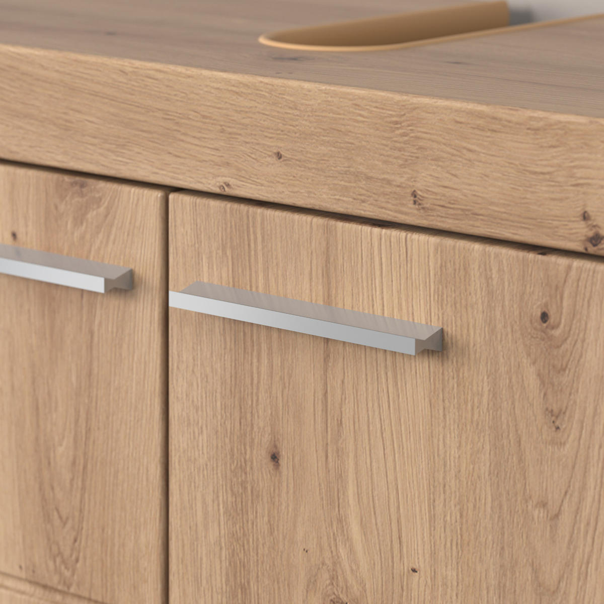 WASCHBECKENUNTERSCHRANK Asteiche 60 x 56 cm, Badschrank 2-türig - Eichefarben, Holzwerkstoff/Kunststoff (60/56/34cm) - Top.Furn