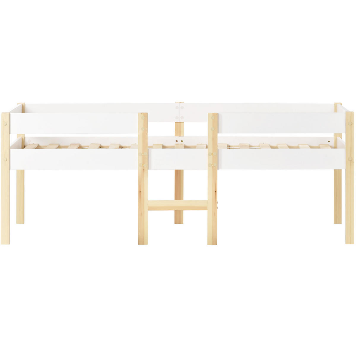 KINDERBETT 90/190 cm weiß Kiefernholz mit Schublade und Rausfallschutz - Weiß, Holz (90/190cm) - OKWISH