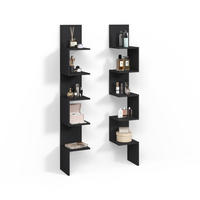ECKREGAL Vesuvio Schwarz 28 x 175.4 cm 2er Set - Schwarz, Holzwerkstoff (28/175.4/28cm) - Livinity®