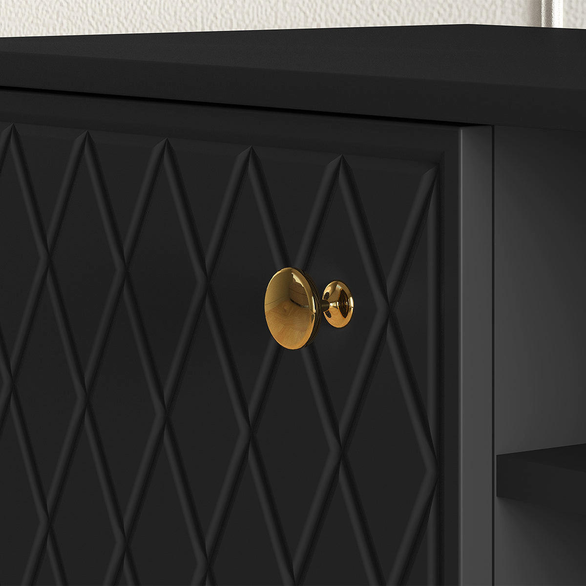TV-MÖBEL Manoé Schwarz - Schwarz, Holzwerkstoff (160/49/40cm) - Petits-meubles