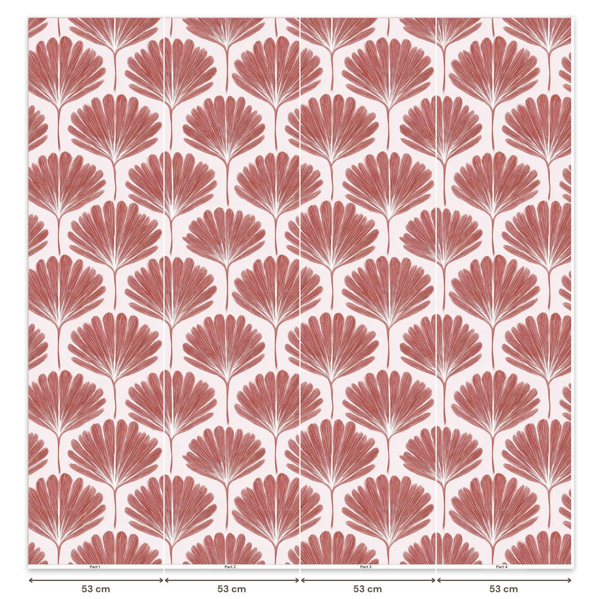 TAPETE - Fächer - Motiv - Terra - 200x200 cm - Rotbraun, Papier (200/200cm) - OnlyWow