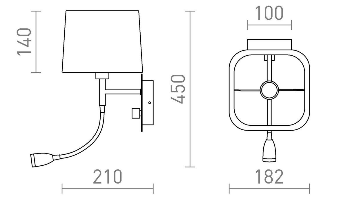 WANDLEUCHTE PERTH Chrom 3 W - Chromfarben, Metall (182/45/21cm) - Rendl