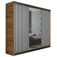 SCHIEBETÜRENSCHRANK MALANI - Eiche Craft Gold und Weiß 200x205x59 cm - Honigeiche/Weiß, Holzwerkstoff (200/205/59cm) - Kier Furniture