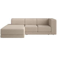 ECKSOFA Novals L-Form, 4-Sitzer, links 278 cm - Ecru/Schwarz, Holz/Kunststoff (278/168cm) - Selsey
