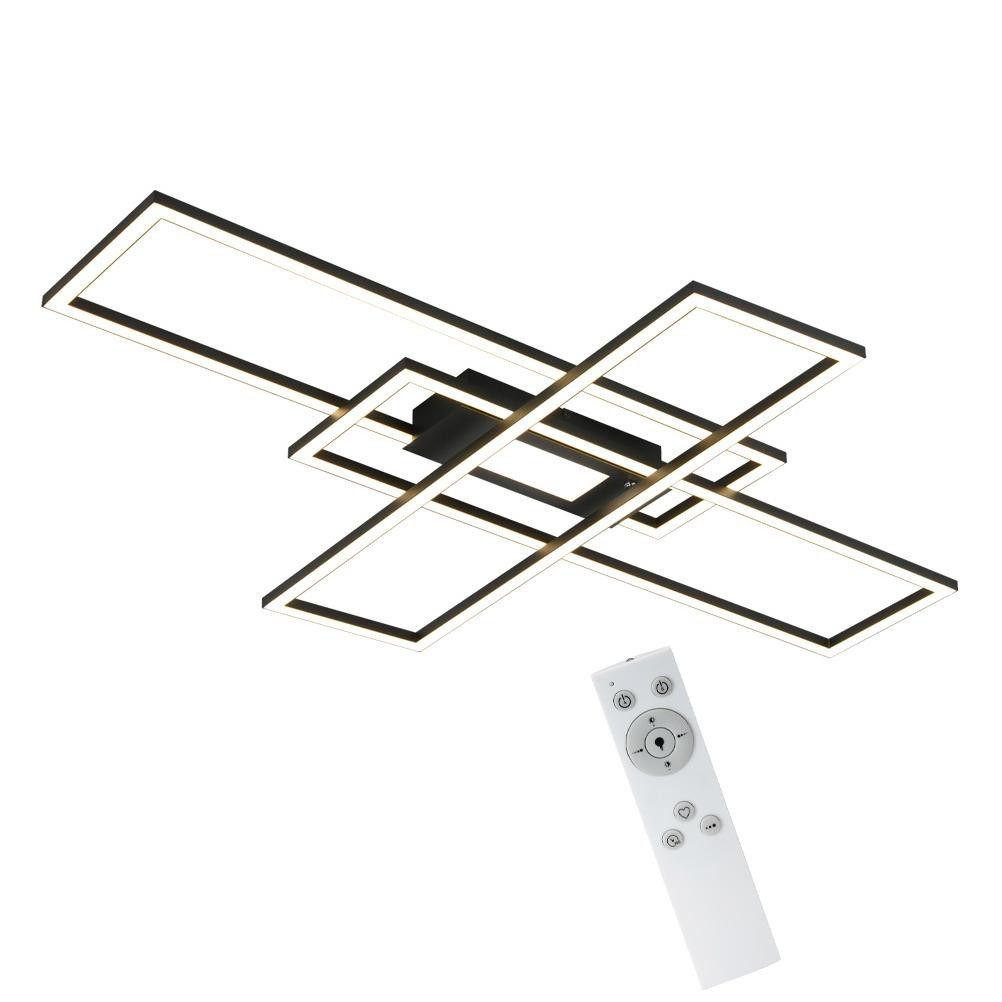 LED-DECKENLEUCHTE Kesselfluch 99.0/7.0/99 cm - Schwarz, Metall (99/99/7cm) - ZMH