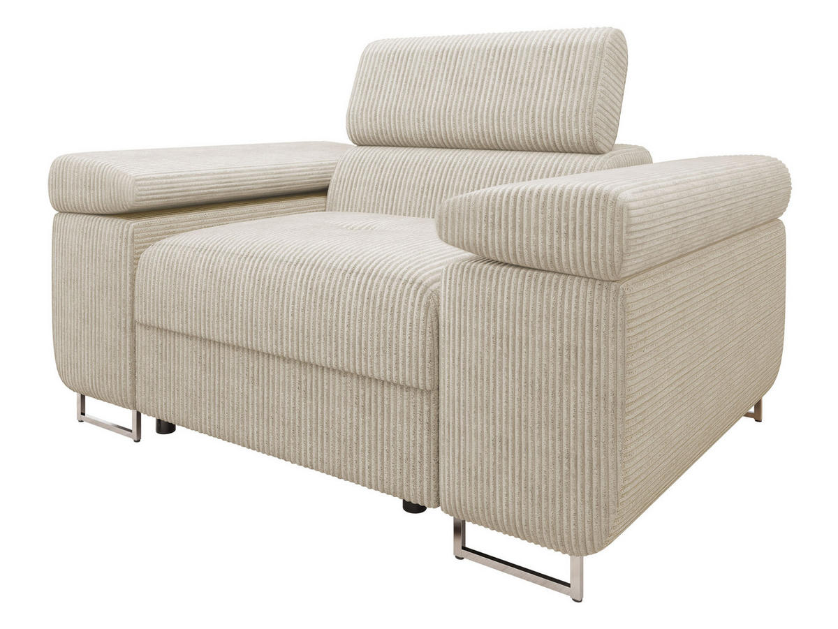 SESSEL Torezio Cord - Beige, Holz/Textil (134/90/102cm) - MIRJAN24