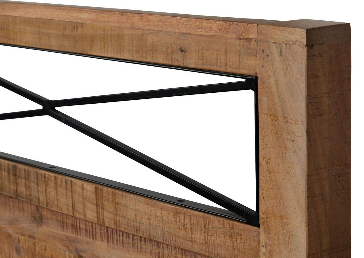 BETT Massivholz Akazie 200 x 200 x 100 natur NATURE OF SPIRIT #348 - Naturfarben, Holz (200/200cm) - Massivmoebel24