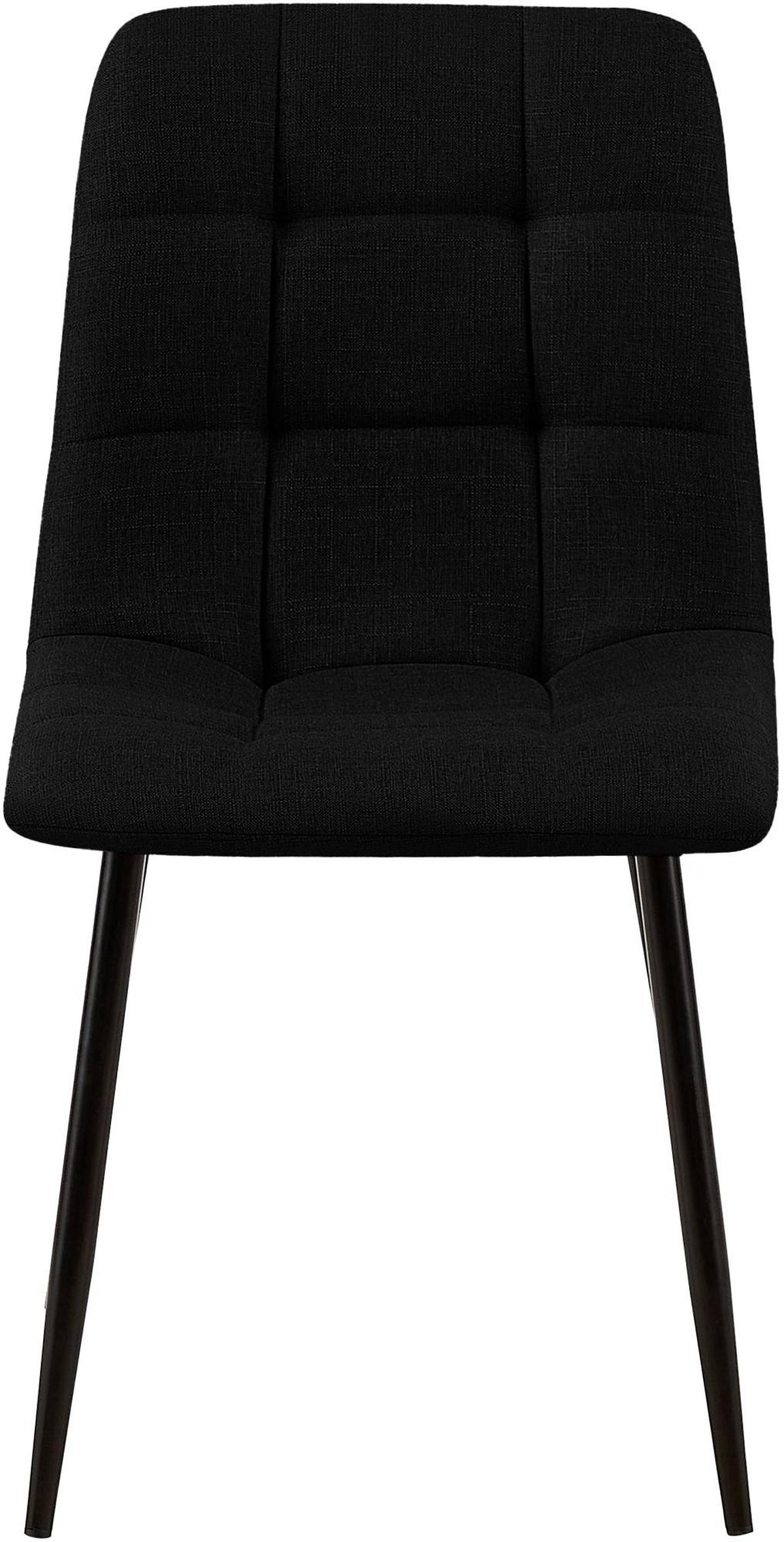 STUHL 2er Set Stoff Schwarz - Schwarz, Textil/Metall (45/84/55cm) - CLP