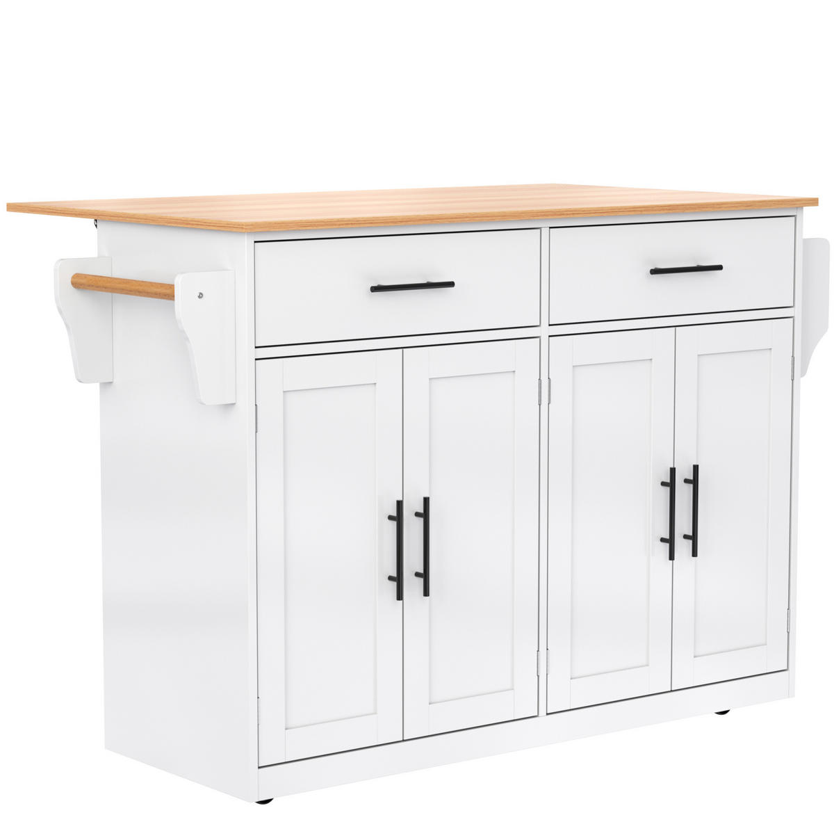 SERVIERWAGEN mit Klapptischplatte 120 x 46/70 x 91,5 cm White - Weiß, Holz (71/91.5/120cm) - Beauniv