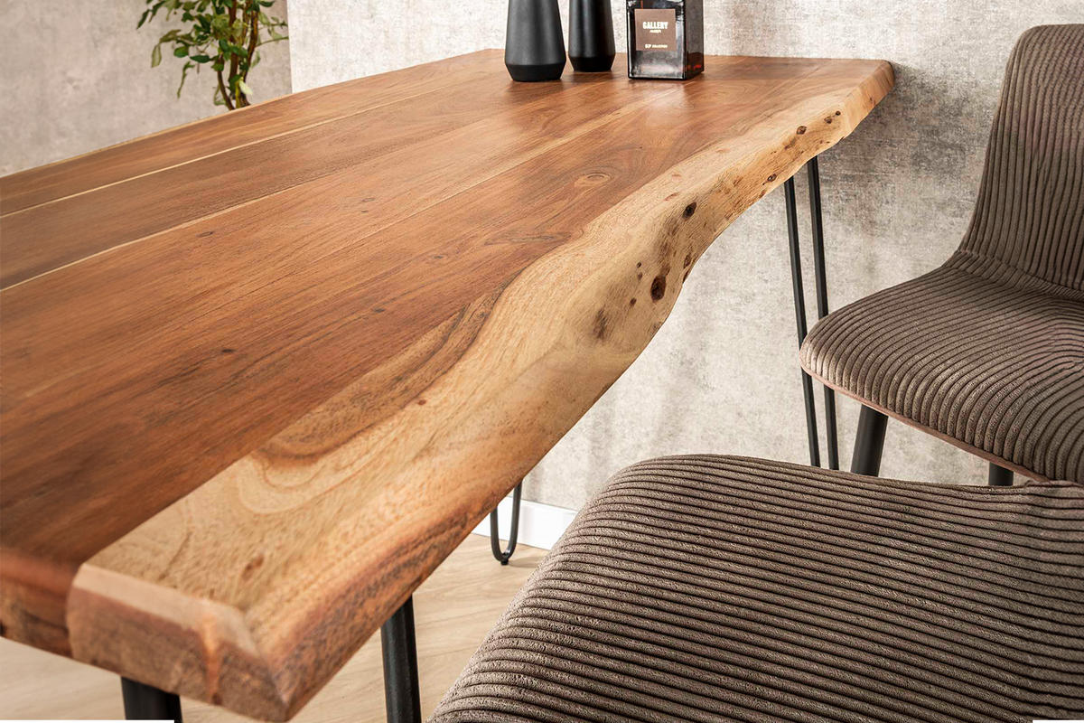 BARTISCH ERGEA Holz Akazie - Schwarz/Braun, Holz/Metall (70/92/130cm) - KAWOLA