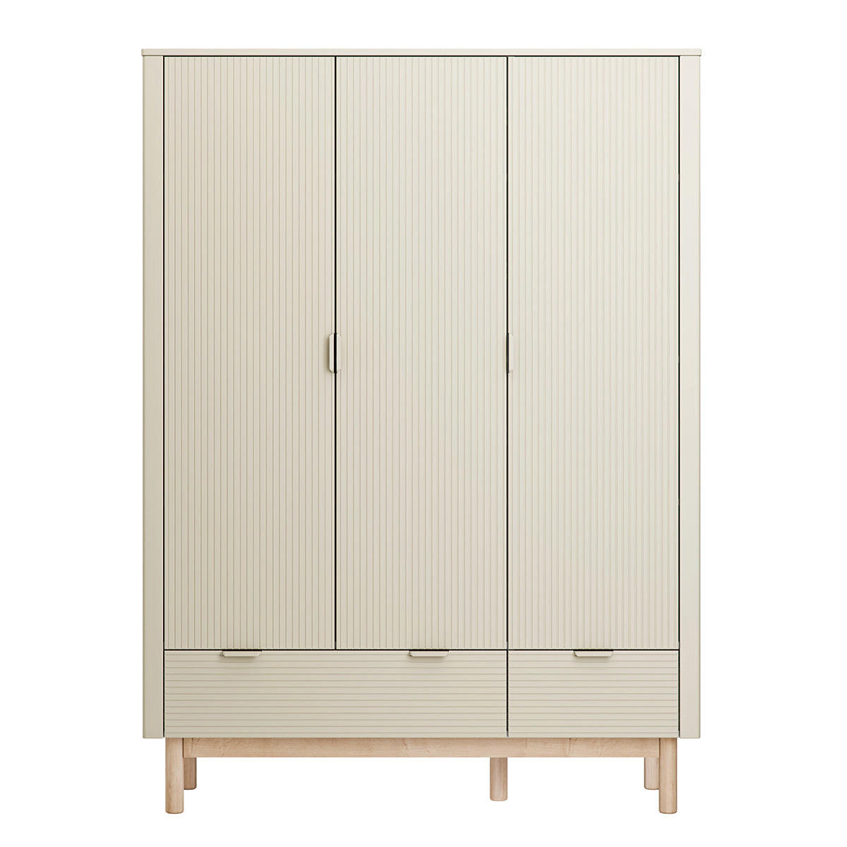 OMARA 3 vrati Miloo Šampanjec - bež, leseni material (144/198/52.5cm) - Petits-meubles