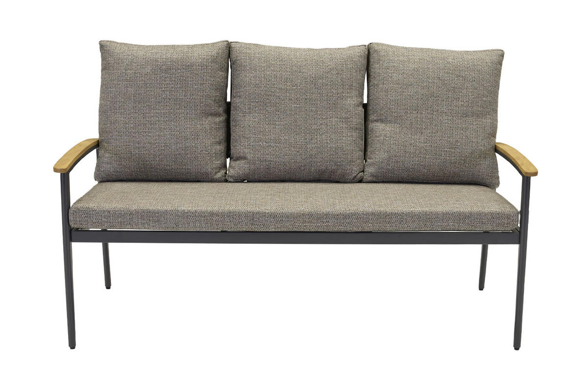 LOUNGESOFA Phoenix 160x70x90 cm, Metall, Anthrazit - Anthrazit/Grau, Metall (160/90/70cm) - dasmöbelwerk