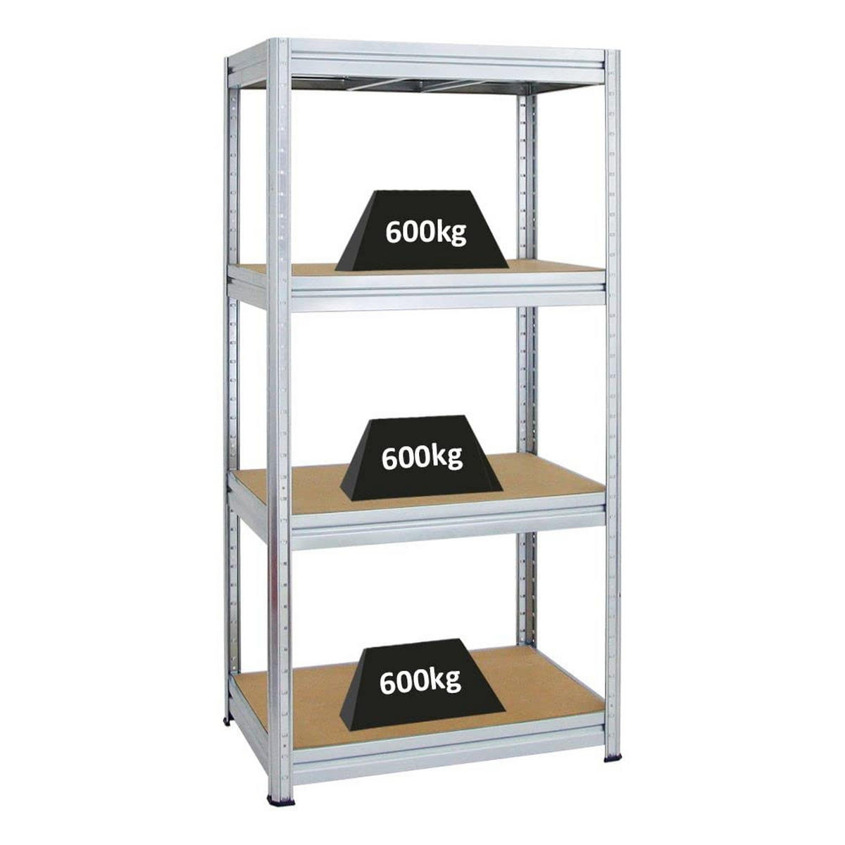 SCHWERLASTREGAL Dino 2er-Set mit 2x 180x90x60 cm Fachlast 600 kg Verzinkt - Silberfarben, Metall (180/180/60cm) - PROREGAL