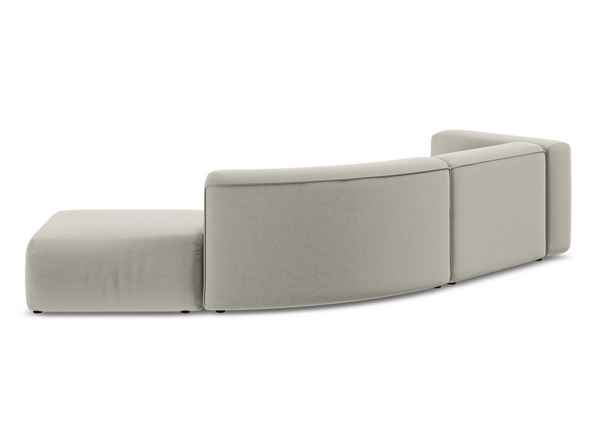 4-SITZER-SOFA Samt Stoff Creme - Perlmutt/Creme, Kunststoff/Textil (335/70/166cm) - Makamii