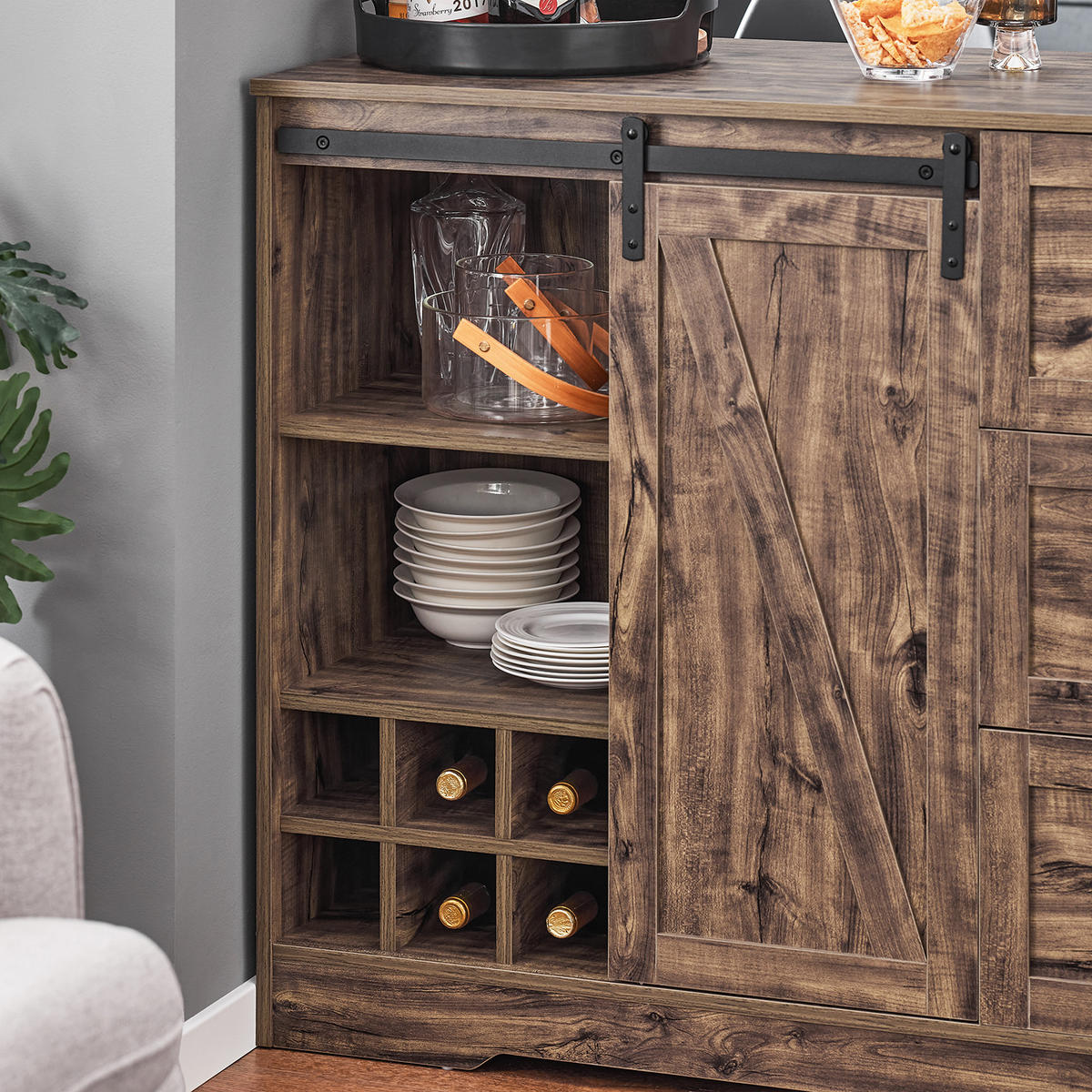 KÜCHENINSEL Vintagebraun - Braun, Holzwerkstoff (110/90/50cm) - SoBuy