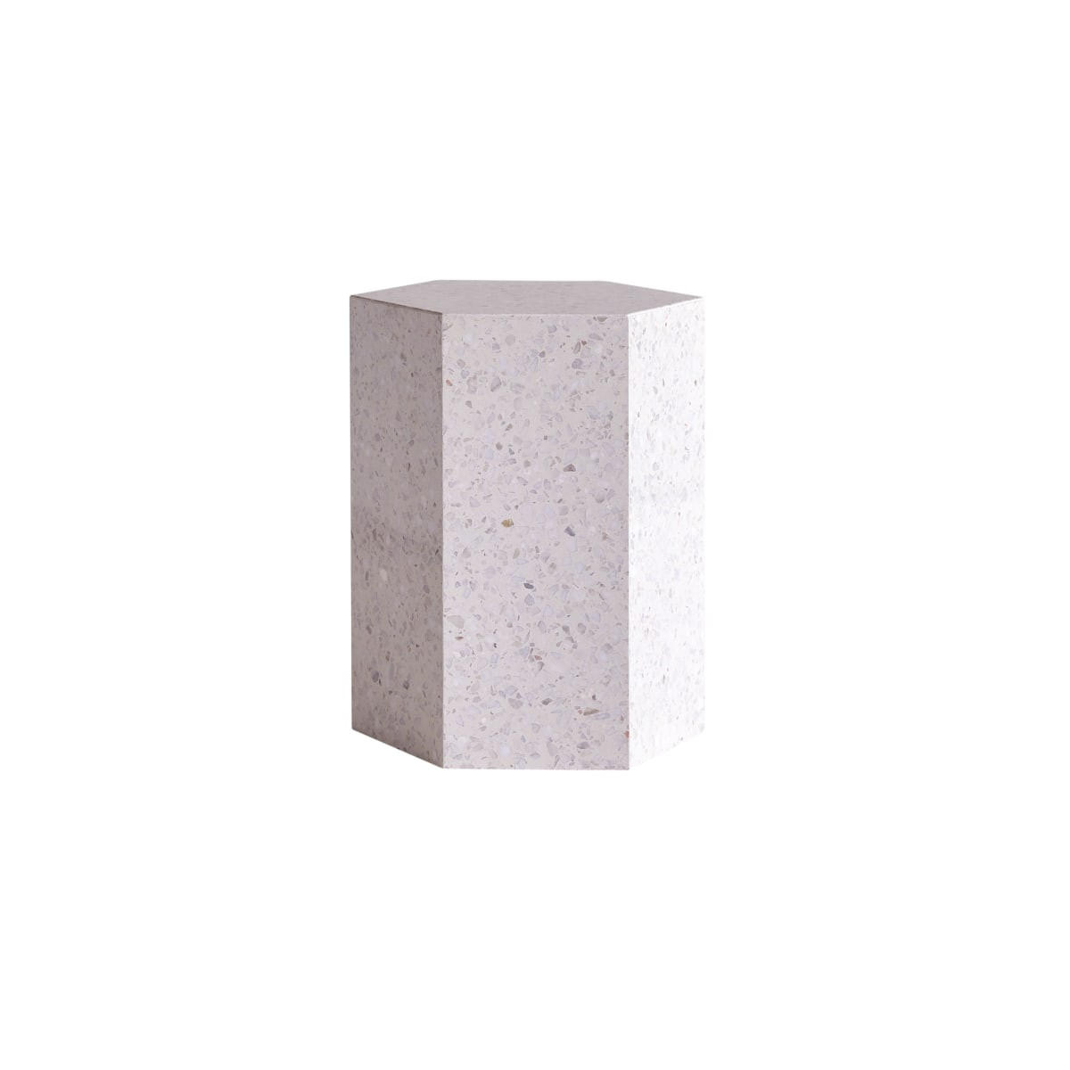 BEISTELLTISCH Zoé Weiß aus Premium-Terrazzo - Weiß, Stein (35/40/50cm) - Tikamoon