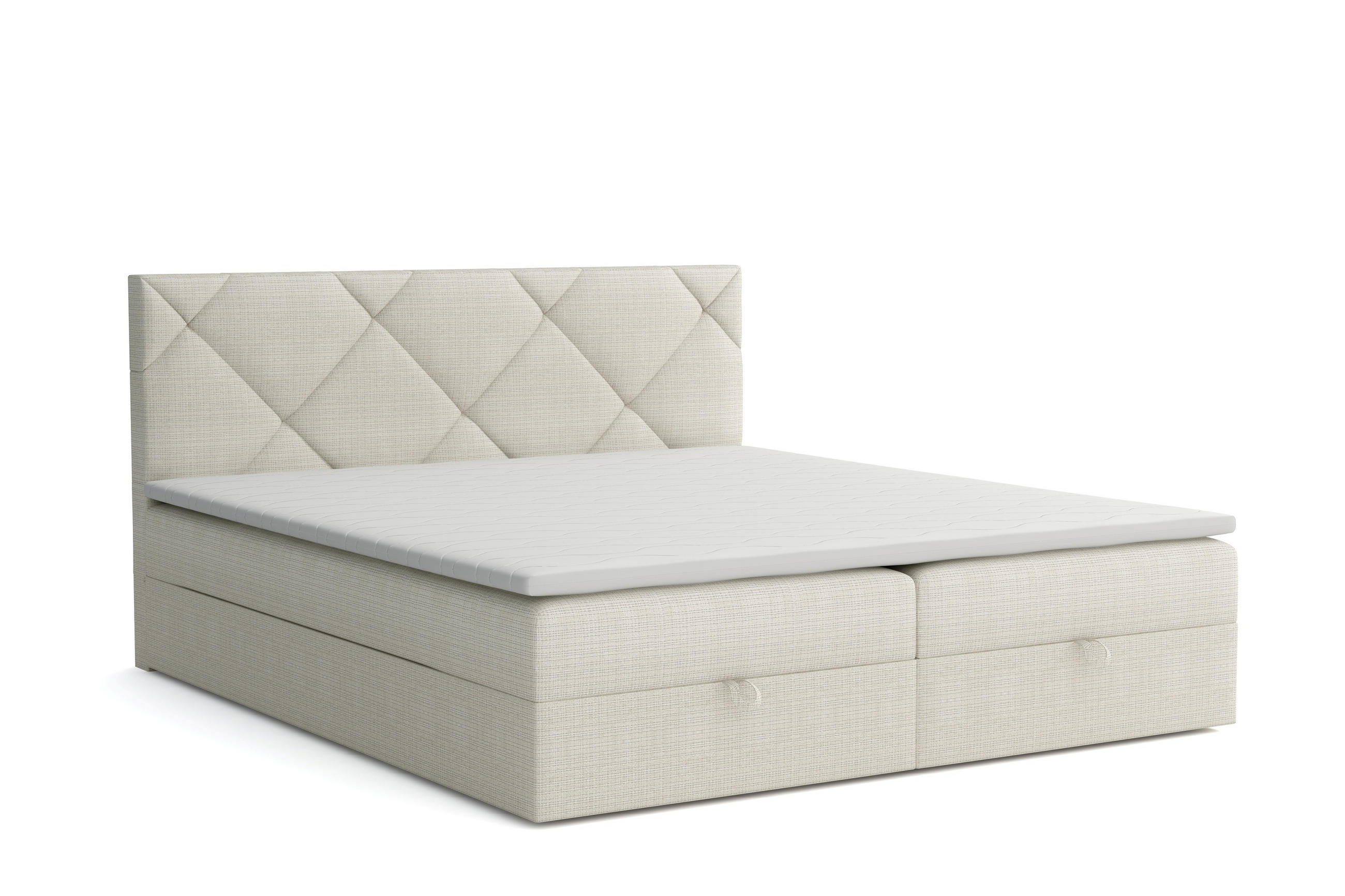 BOXBETT Panama 140x200 Beige - Beige, Textil/Metall (140/200cm) - VLR BEDS