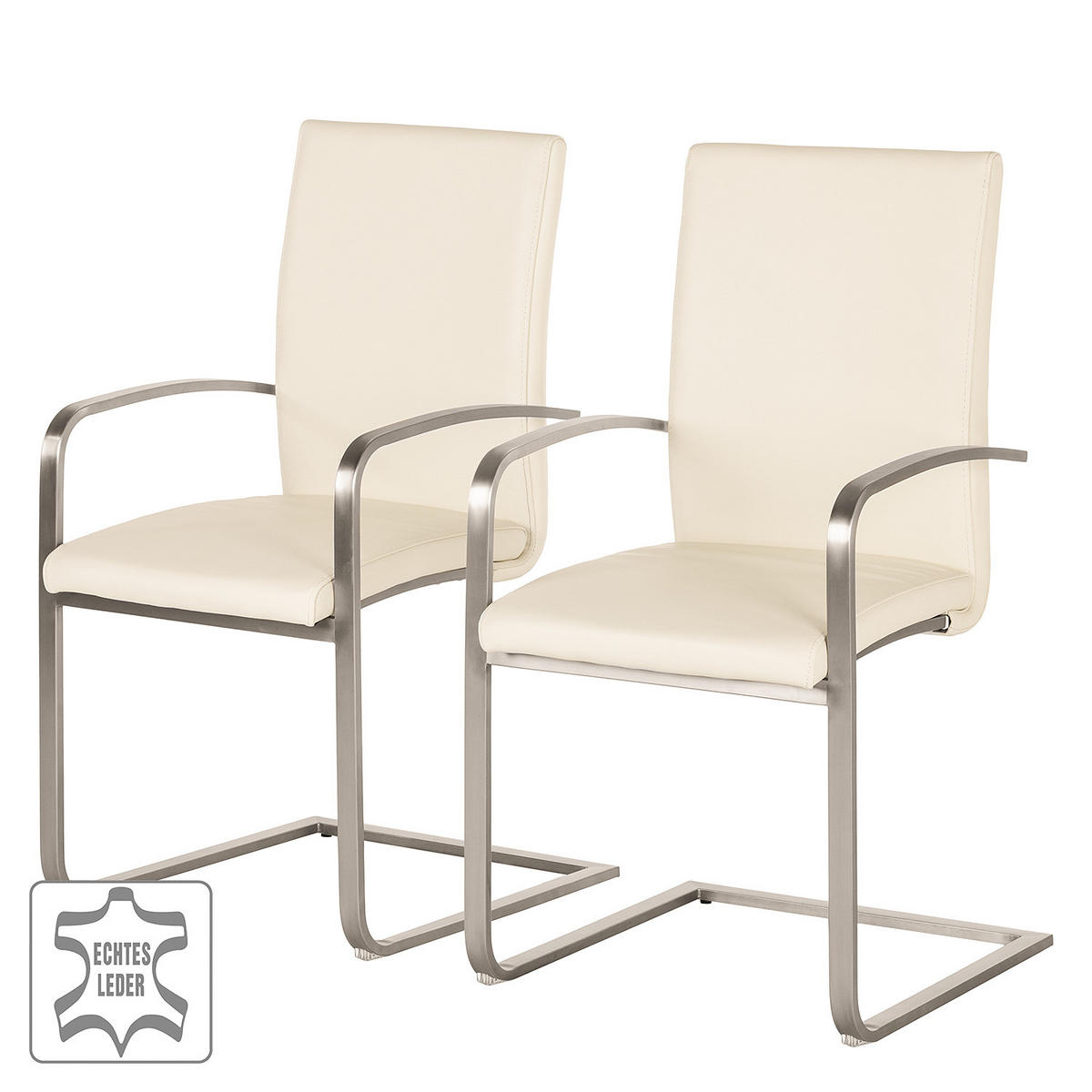 FREISCHWINGER - Creme, Leder/Metall (52/96/56cm) - home24
