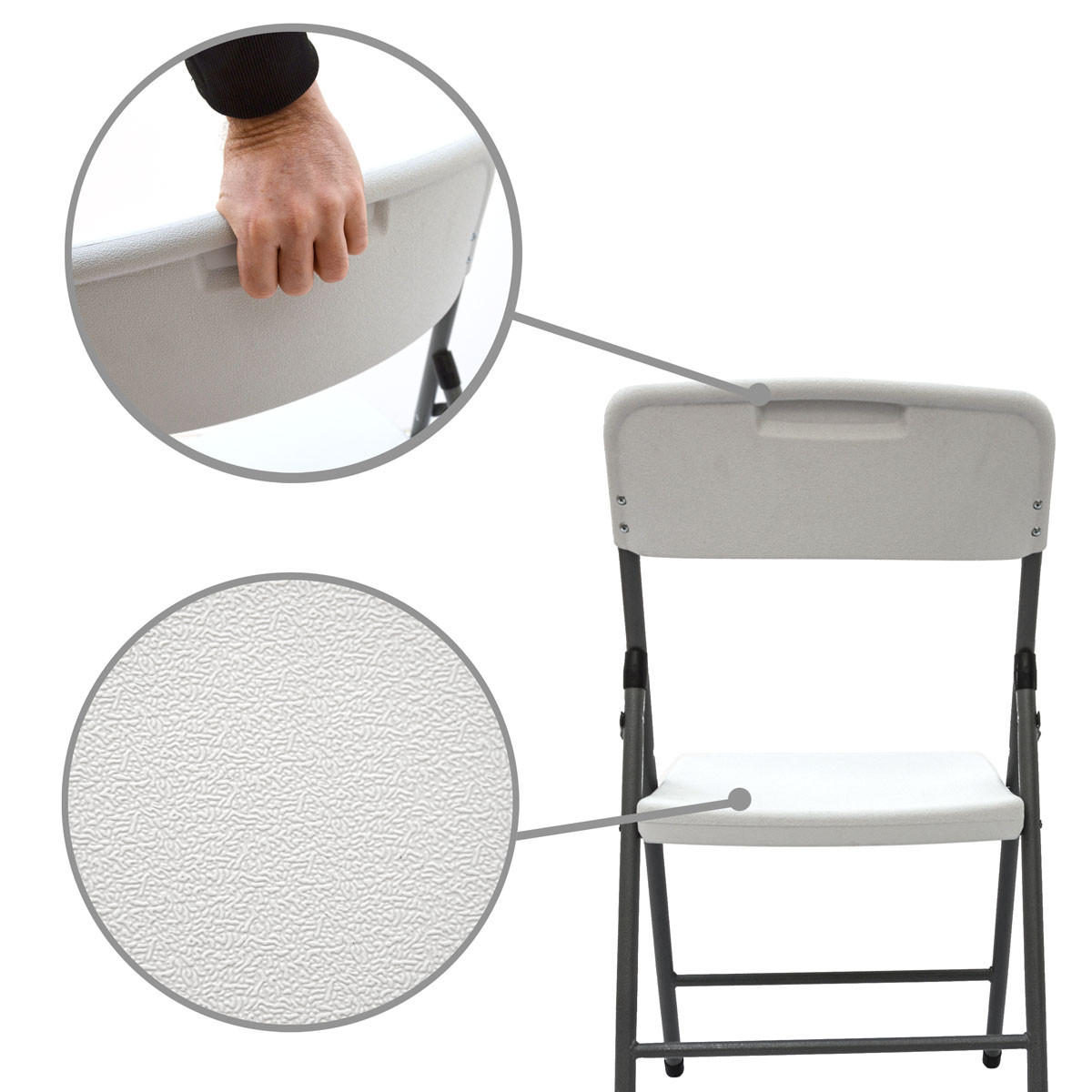KLAPPSTÜHLE 8er Set bis 150kg 50x46x83,5 cm - Weiß, Kunststoff (50/83.5/46cm) - Amanka