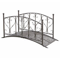 GARTENBRÜCKE Paris Geländer Antik-Optik Schwarzbraun 91,7x79,3x181,4cm - Schwarz, Metall (181.4/79.3/91.7cm) - DELUKE
