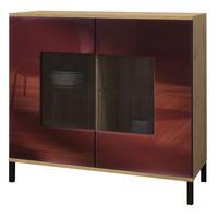 KOMMODE Grömitz Bordeaux Hochglanz - Bordeaux, Holzwerkstoff (92.5/83.5/35cm) - Vladon