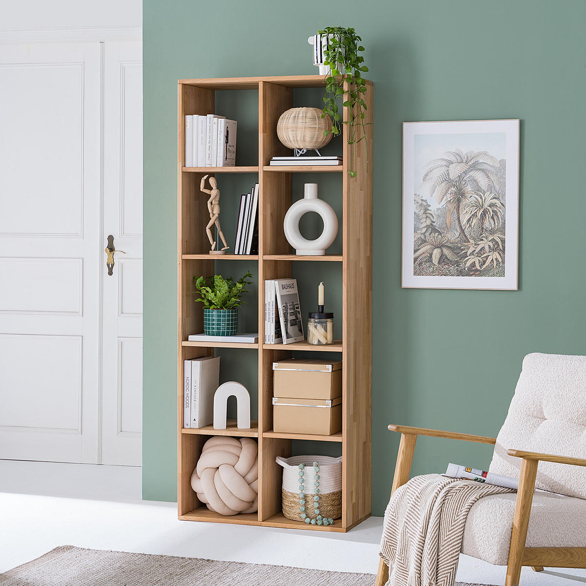 REGAL - Massivholz - Kernbuche, Holz (76/186/35cm) - home24