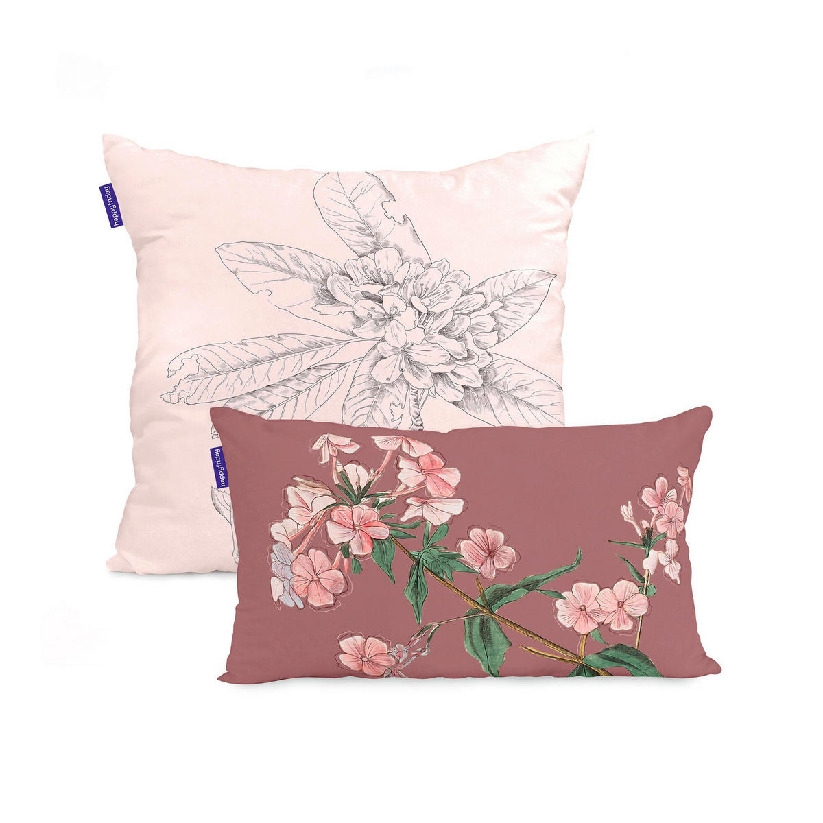 KISSENBEZUG blooming 50x50 + 50x30 cm mehrfarbig - Multicolor, Textil (50/50cm) - Happy Friday