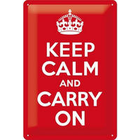 BLECHSCHILD 30/40 cm Keep Calm and Carry on - Multicolor, Metall (30/40/0.2cm) - Nostalgic-Art