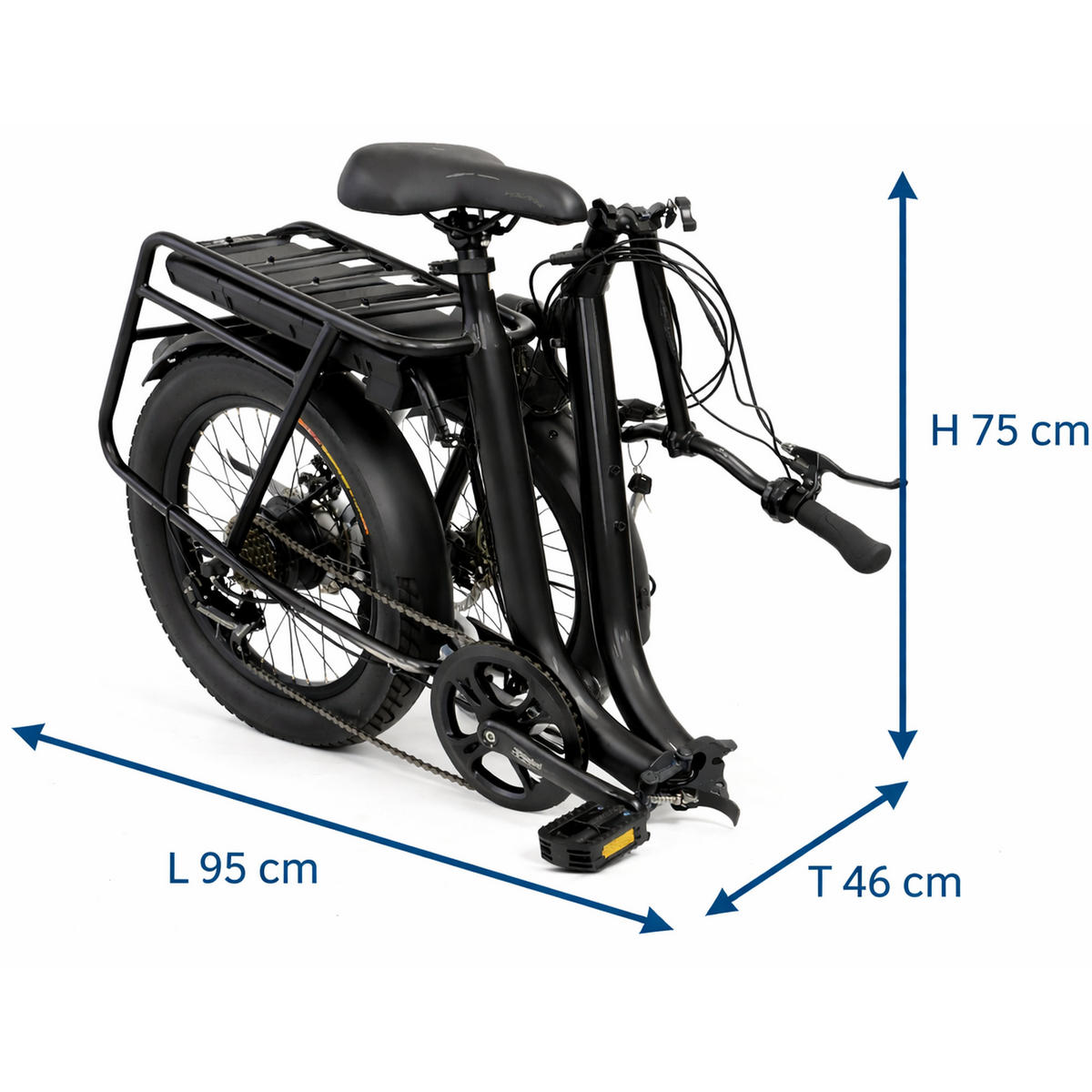 FALT E-BIKE 20" NEO.CULT, SCHWARZ - Schwarz, Metall (125cm) - LLOBE