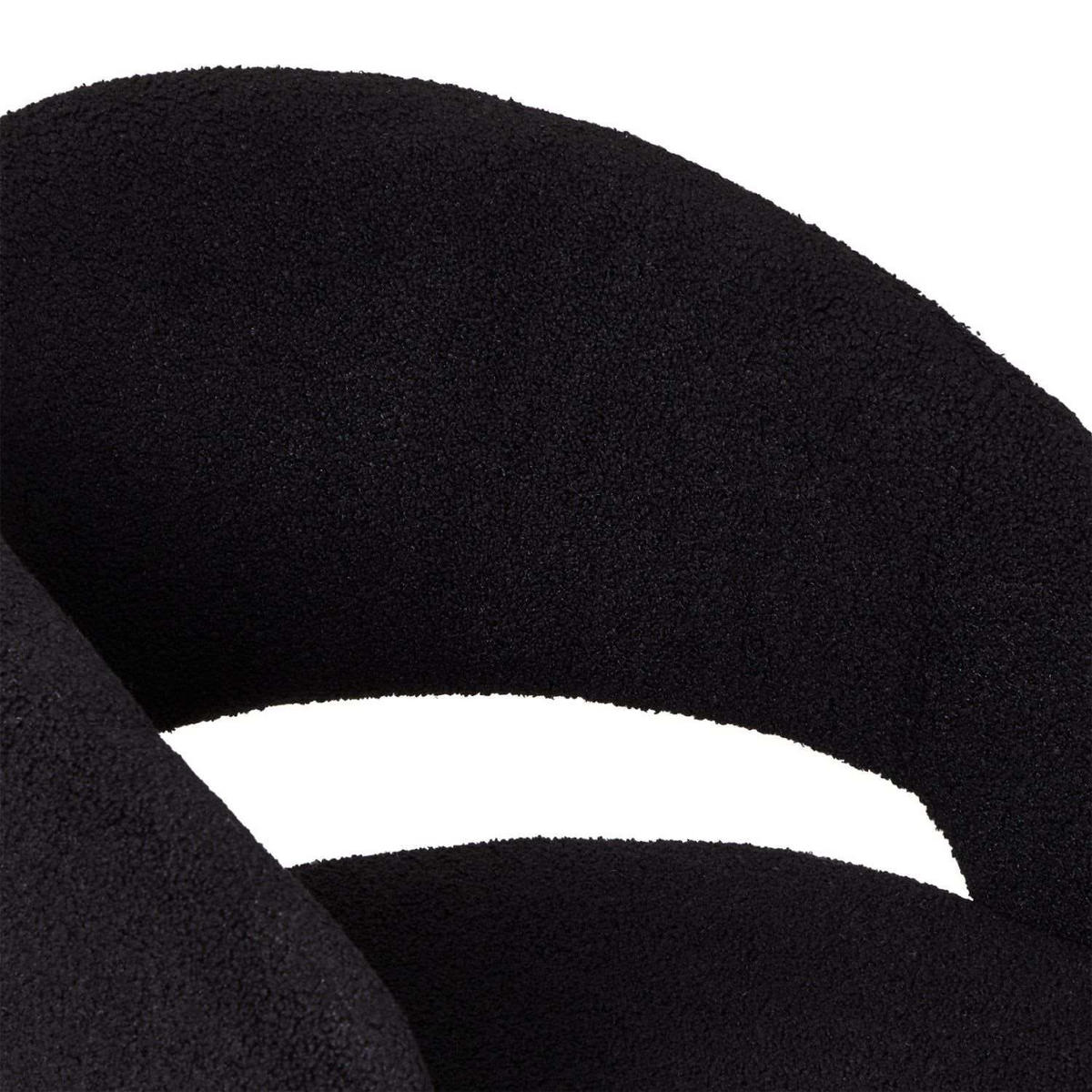 ARMLEHNSTUHL-SET 2 Stück in Teddystoff - Schwarz, Textil/Metall (57/81/56cm) - Furnhouse