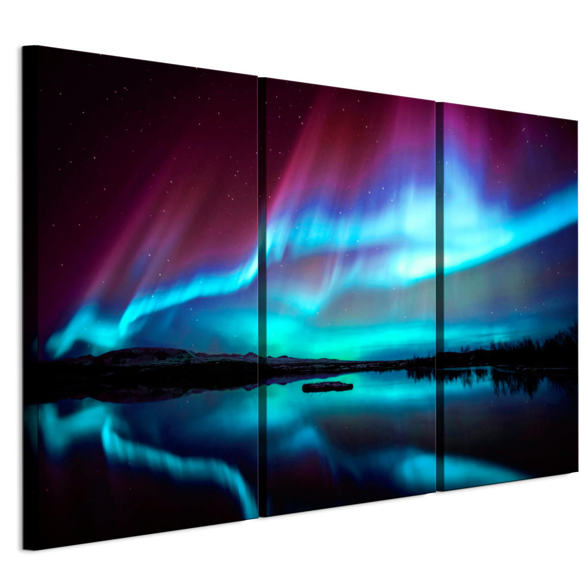 LEINWANDBILD Aurora 3-tlg. 90x60 cm - Multicolor, Holz (90/60cm) - LUMASOUL