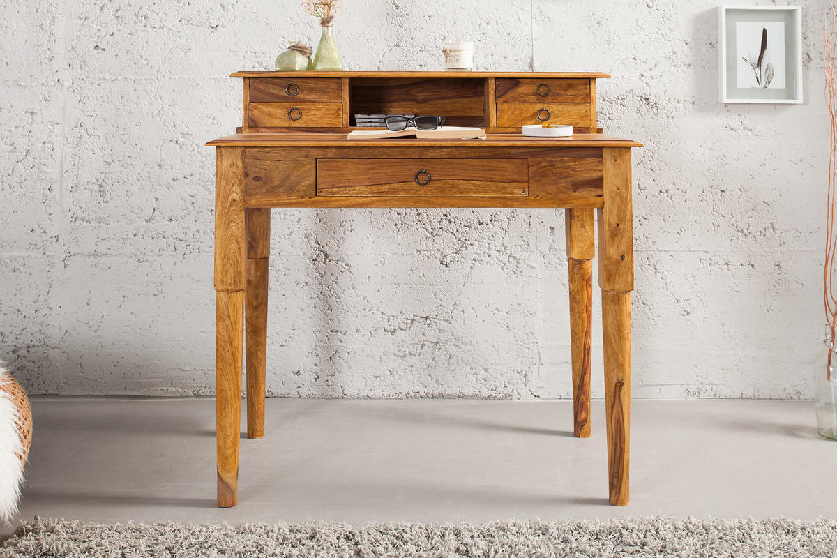 SEKRETÄR HEMINGWAY Sheesham Natur 90 cm - Naturfarben, Holz (50/90/90cm) - riess-ambiente