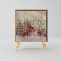 SIDEBOARD VEILED SUMMIT, Eichefarben, 57,5x42x75,5 cm, Goldfarbene Metallfüße - Eichefarben/Goldfarben, Holzwerkstoff/Metall (57.5/75.5/42cm) - SpaceRebels