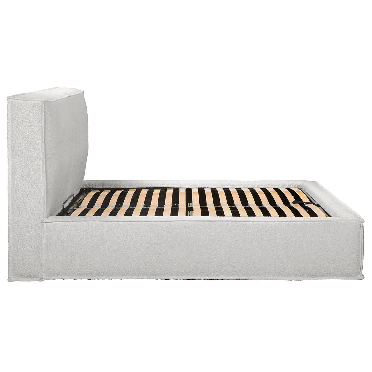 POLSTERBETT - Hellgrau, Textil (160/200cm) - home24