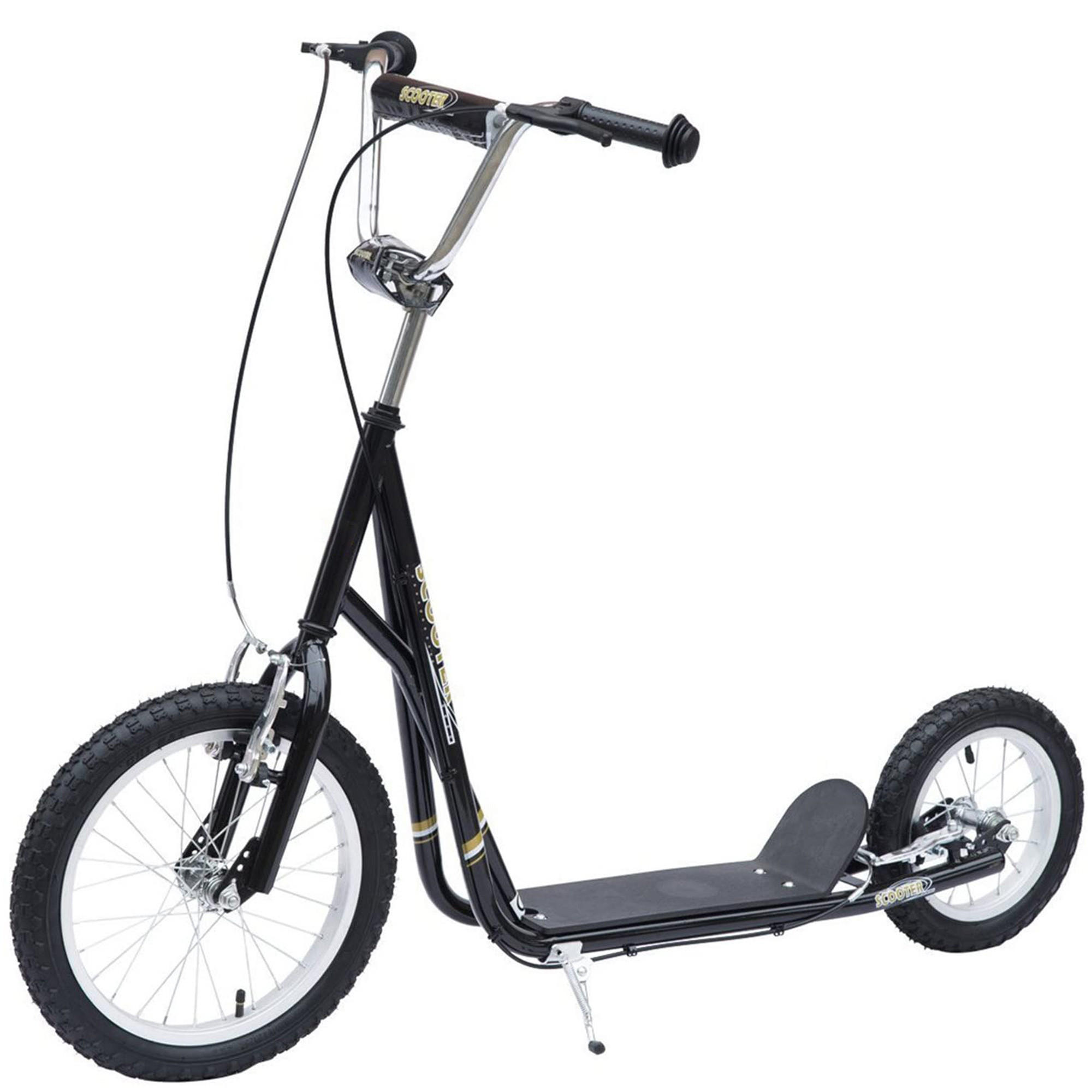 KINDERROLLER, Schwarz/Rosa, Stahl+ Gummi - Schwarz, Metall (135/58/100cm) - HOMCOM