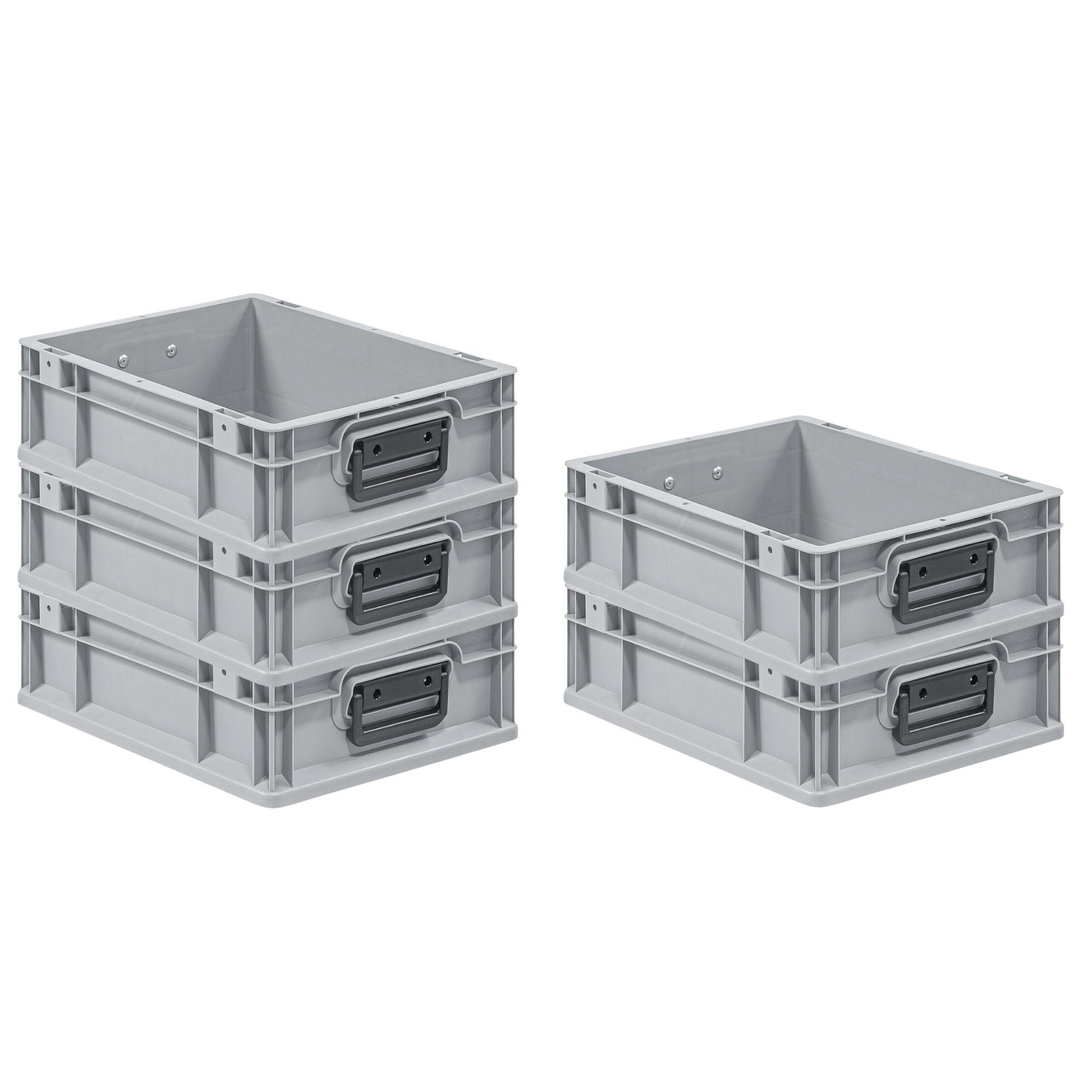 EUROBOX 5x Nextgen Portable Duo 12x30x40cm 11 Liter - Grau, Kunststoff (30/12/40cm) - PROREGAL