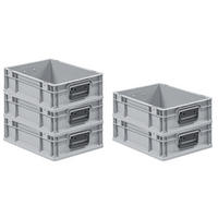 EUROBOX 5x Nextgen Portable Duo 12x30x40cm 11 Liter - Grau, Kunststoff (30/12/40cm) - PROREGAL