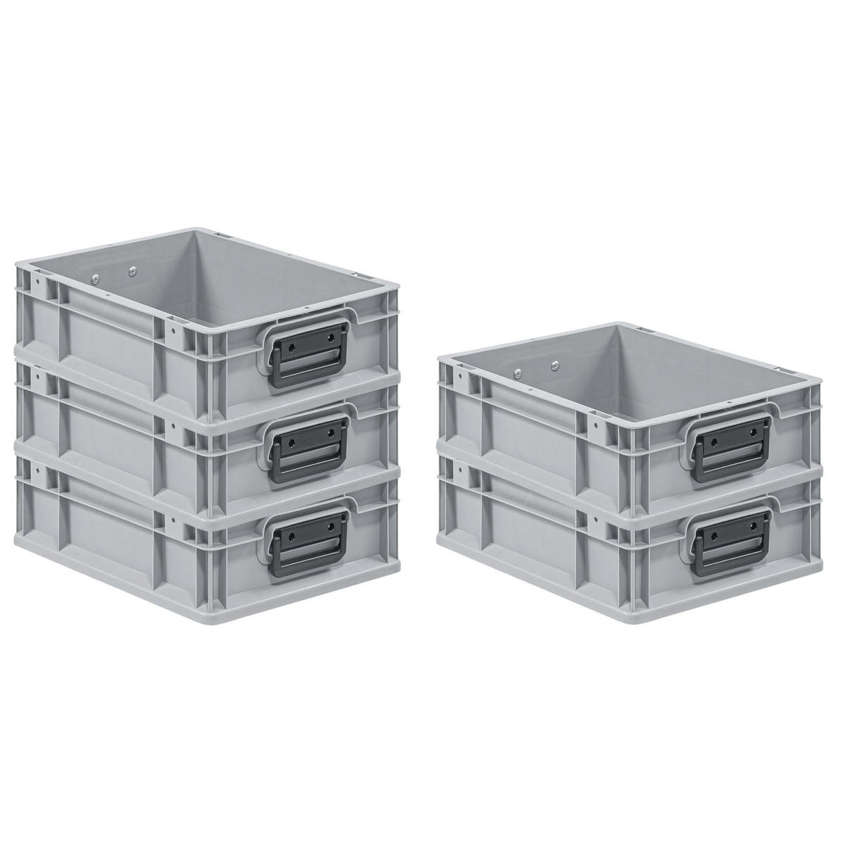 EUROBOX 5x Nextgen Portable Duo 12x30x40cm 11 Liter - Grau, Kunststoff (30/12/40cm) - PROREGAL