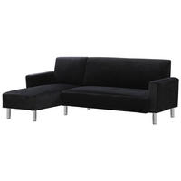 ECKSOFA Rio Anthrazit - Chromfarben/Anthrazit, Textil/Metall (209/73cm) - Habitat Garten